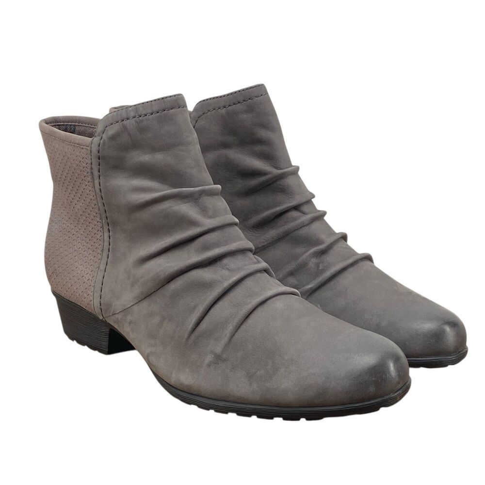 Rockport Cobb‎ Hill Women's Sz 11Gratasha Panel Ankle Boots Dark Grey